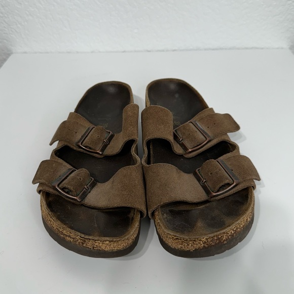Birkenstock Arizona Slide Sandal Mocha Double Strap Women’s Size 39 ( 8 - 8.5 ) - Picture 1 of 4
